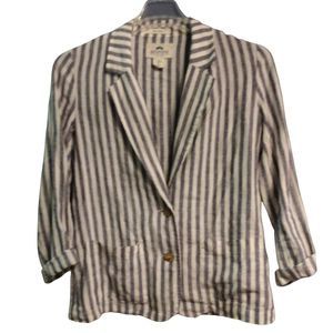 Blue Stripes Lightweight Blazer Size Small British Khaki
